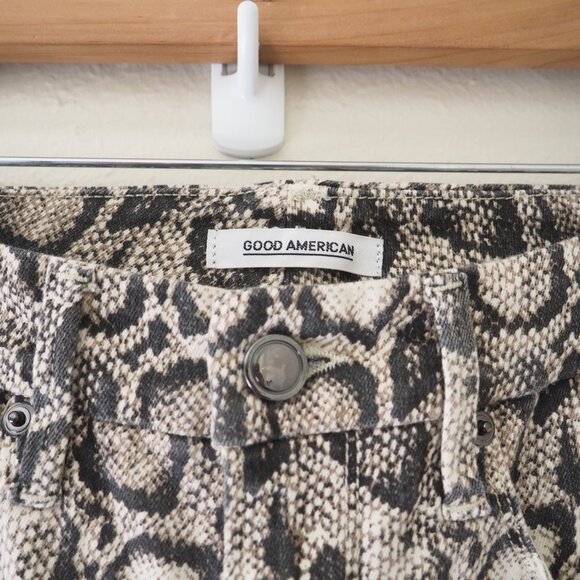 Good American Good Legs Snake Print High Rise Skinny Jeans sz 0 / 25 - Picture 5 of 7